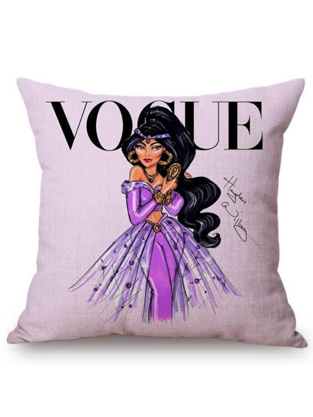Jasmine Princess Accent Pillowcase Aladdin Throw Pillow Cushion Cover Home Decor
